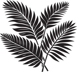 tropical leaves silhouette vector background	

