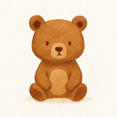 Obraz premium Cute watercolor teddy bear illustration.