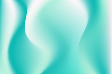Pink, mint aquamarine color blurry wavy background with copy space. Aesthetic iridescent smooth gradient neon watercolor motion water backdrop. Fluid backdrop for presentation, poster, product display