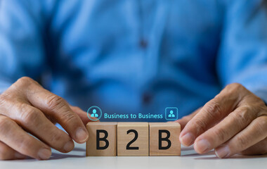 B2B, Business to Business concept, digital transformation and innovation in enterprise growth for corporate strategy in competitive market, organization growth, collaboration and enterprise connection