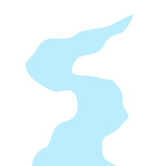 Illustration of a winding river flow