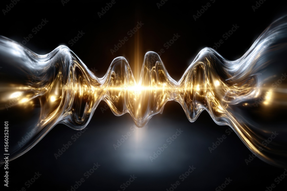 Aufkleber abstract waves glow enchantingly in the dark, showcasing dynamic light forms