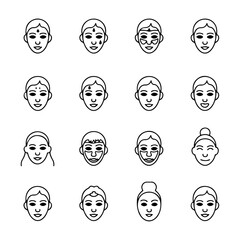 Unique high quality Beauty face line icon set