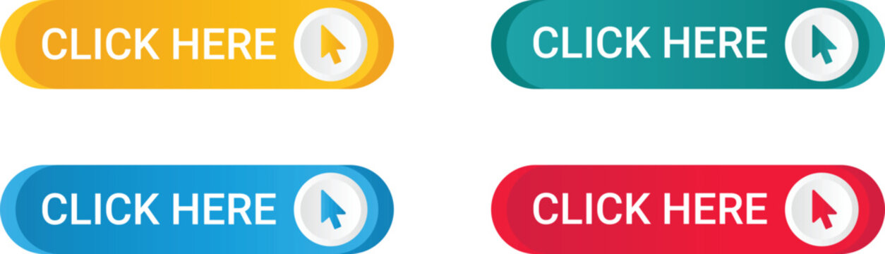 Click Here Button Set with Mouse Cursor Icon