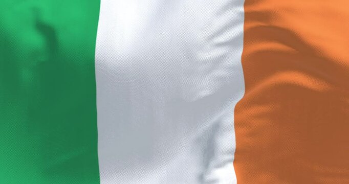 Ireland national flag waving in the wind on a clear day