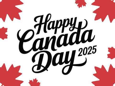 Happy Canada day 2025 Canada flag t-shirt designs typography vector design - Powered by Adobe