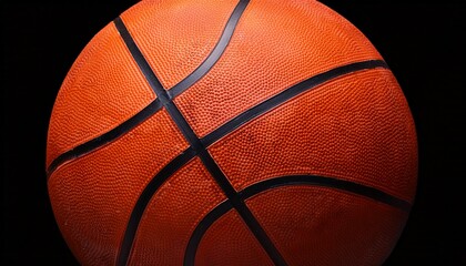 Obraz premium bright orange basketball with black lines isolated on transparent background