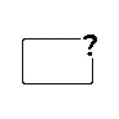 Obraz premium Simple pixel art icon featuring exclamation and question marks in retro 8 bit mosaic style.