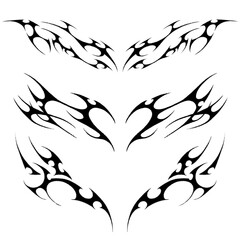 Designing a bold black cyberpunk line tattoo on a white background reflects a fusion of futuristic edge and minimalism—perfect for modern body art, tech-inspired design, and alternative fashion.