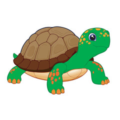 Adorable Green Turtle Illustration Perfect for Kids' Books and Designs