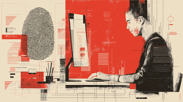 Flat design of automated HR system powered by AI