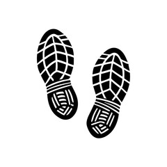 Black and White Shoe Prints, Footprint Icon, Walking Tracks