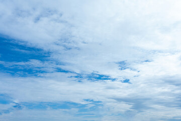 Serene Blue Sky with Scattered Cloudscape Natural Daylight Atmospheric Texture Background Image