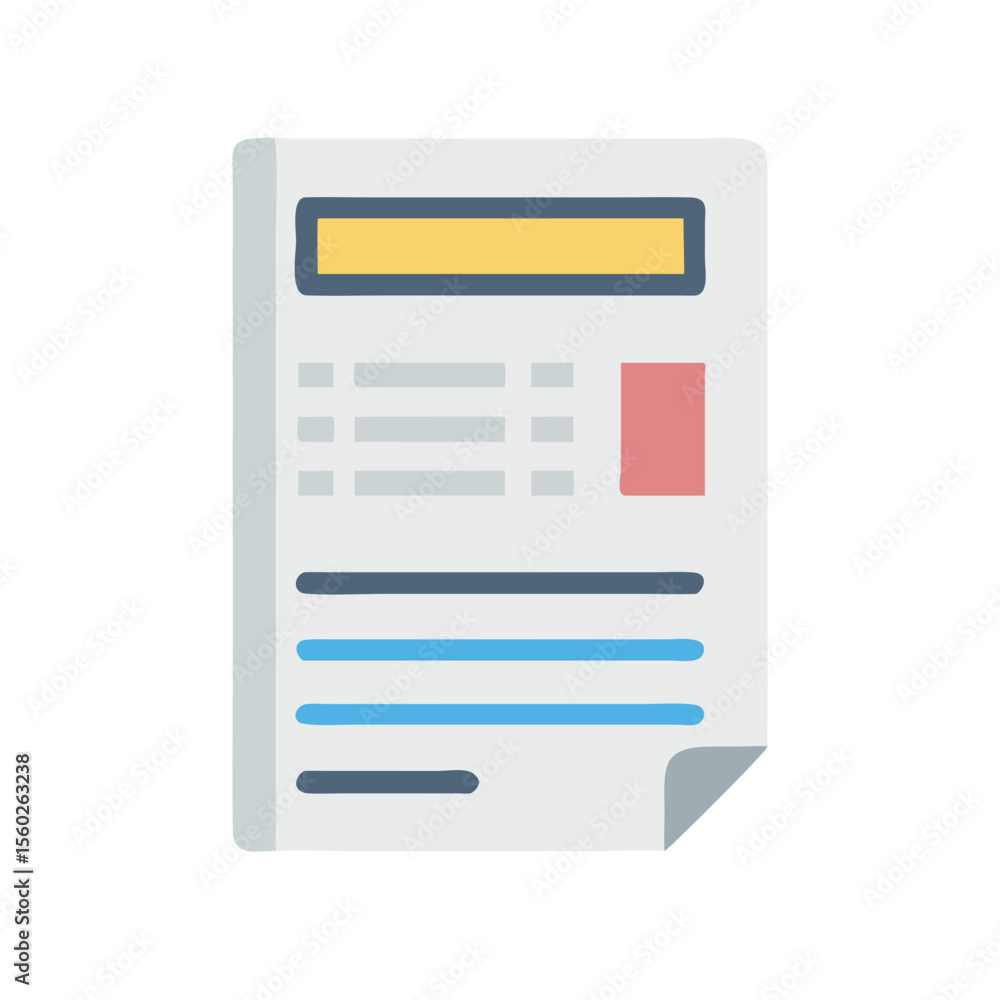 Poster simple flat design document page with text lines and header information