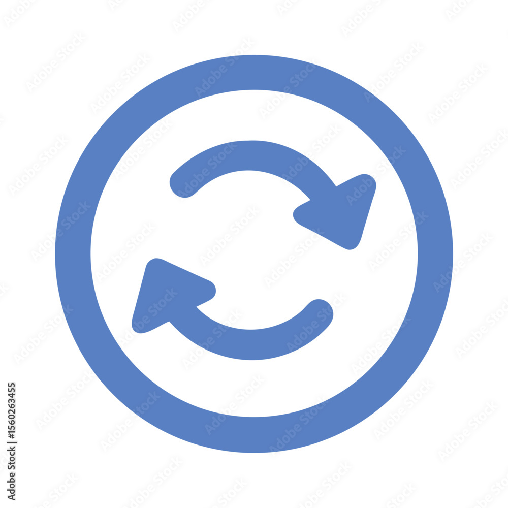 Poster simple bold circle with arrows rotation and refresh symbol icon