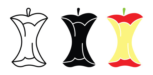 Apple Peels Icon Set Vector Collection