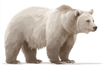 Obraz premium Detailed Vector Illustration of a Standing Bear in Natural Colors