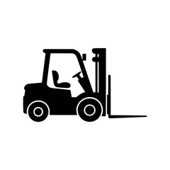 Fototapeta premium Silhouette of a Forklift Truck