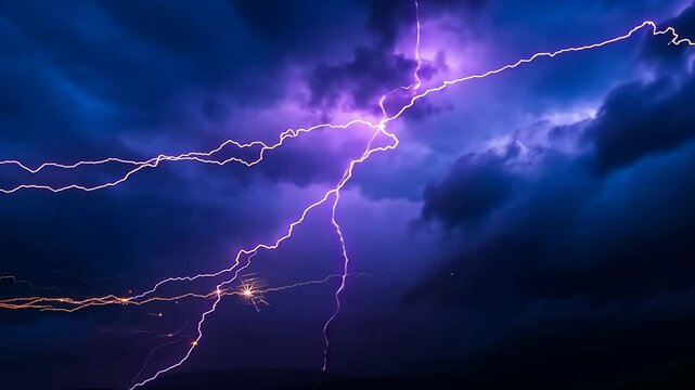 Majestic Lightning Storm Dramatic Night Sky Photography