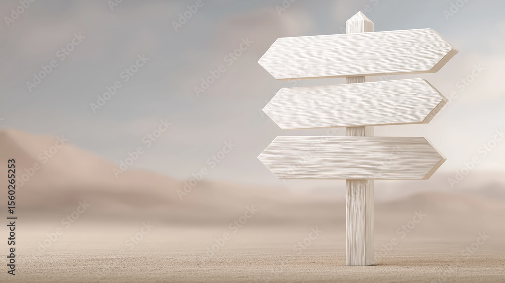 Poster crossroads sign featuring multiple arrows pointing in various directions symbolizes decision making 