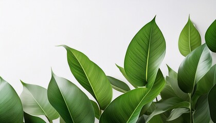 Obraz premium green plant with leaves against a white background