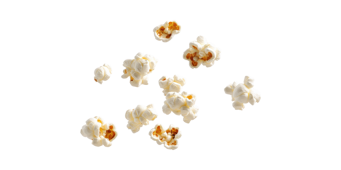 Popcorn Kernels. Snack Food And Movie Time Concept Isolated On Transparent Background