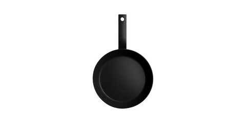 Black Non-Stick Frying Pan. Essential Cookware For Modern Kitchens Isolated On Transparent Background