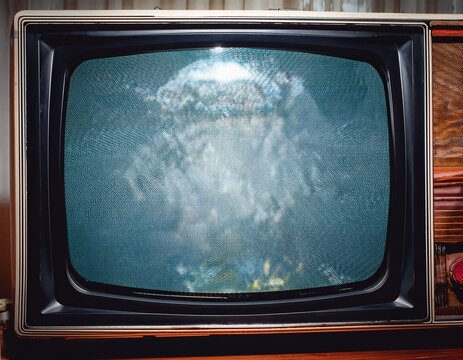 vintage tv screen with static noise and old crt glow antique electronics old technology crt