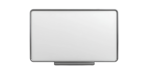 Rectangular Whiteboard With Metal Frame. Ideal For Office, Classroom, And Presentation Use Isolated On Transparent Background