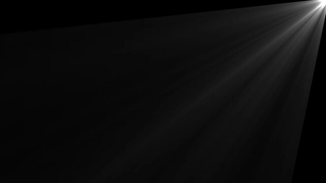 stage light rays  animation on black background, corner Beams lights on stage footage. Rays of light motion graphics with  black screen background.