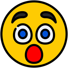 surprised filled line icon