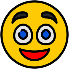 smile filled line icon