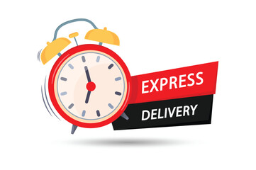 Express Delivery Icon Timer Light Background
