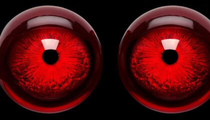 red evil eyes on a black background