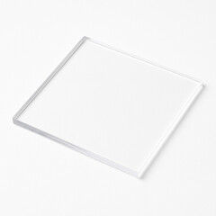 Clear Acrylic Tile Isolated on White Background