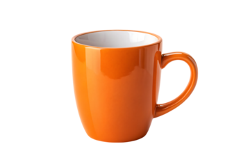 Bright orange coffee mug PNG Image