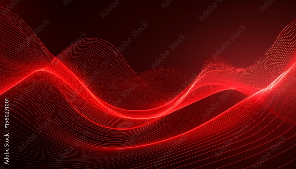Poster abstract red light patterns digital waveform dark background