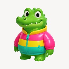 Fototapeta premium Colorful cartoon crocodile toy