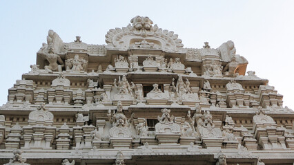 Intricate carvings on the tower of Kamakshi Temple, Kanchipuram, Tamil Nadu, India | Sri Kanchi...