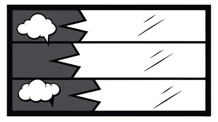 Fototapeta premium Horizontal Comic Panels with Speech Bubbles