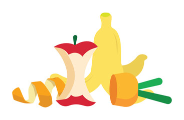 Food Wasted Flat Design Icon Illustration