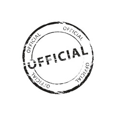 Grunge Black Official Round Rubber Stamp