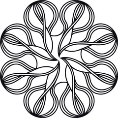 black and white floral ornament
