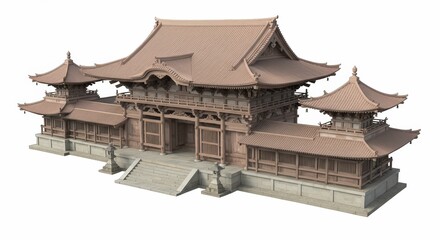 3D Render of an Ancient Japanese Temple