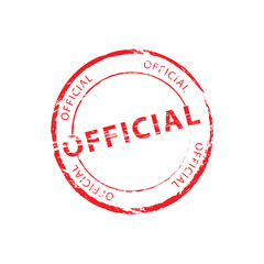 Grunge Red Official Round Rubber Stamp