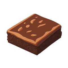 Brownie, flat style 2D vector image, isolated on a white background