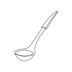 Kitchen Ladle Outline Icon Vector Illustration