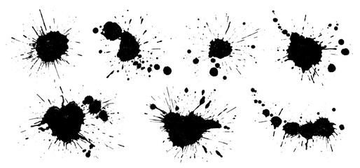 Grunge splatter. Paint splashes. Liquid stains. Highly detailed grunge textures. Paint stain. Ink spots. Splatter. Scrawl. Ink drop. Grungy backgrounds collection.