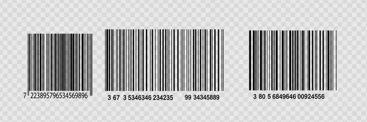 Barcode isolated on transparent background. Vector icon