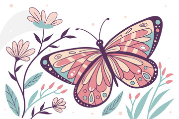 Whimsical Watercolor Butterfly